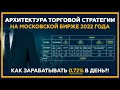 Архитектура Торговой Стратегии на Московской Бирже 2022 года. Как зарабатывать 0.72% в день?! 18+