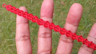 Easy Simple Macrame Bracelet Tutorial Cara Membuat Gelang Benang Motif 