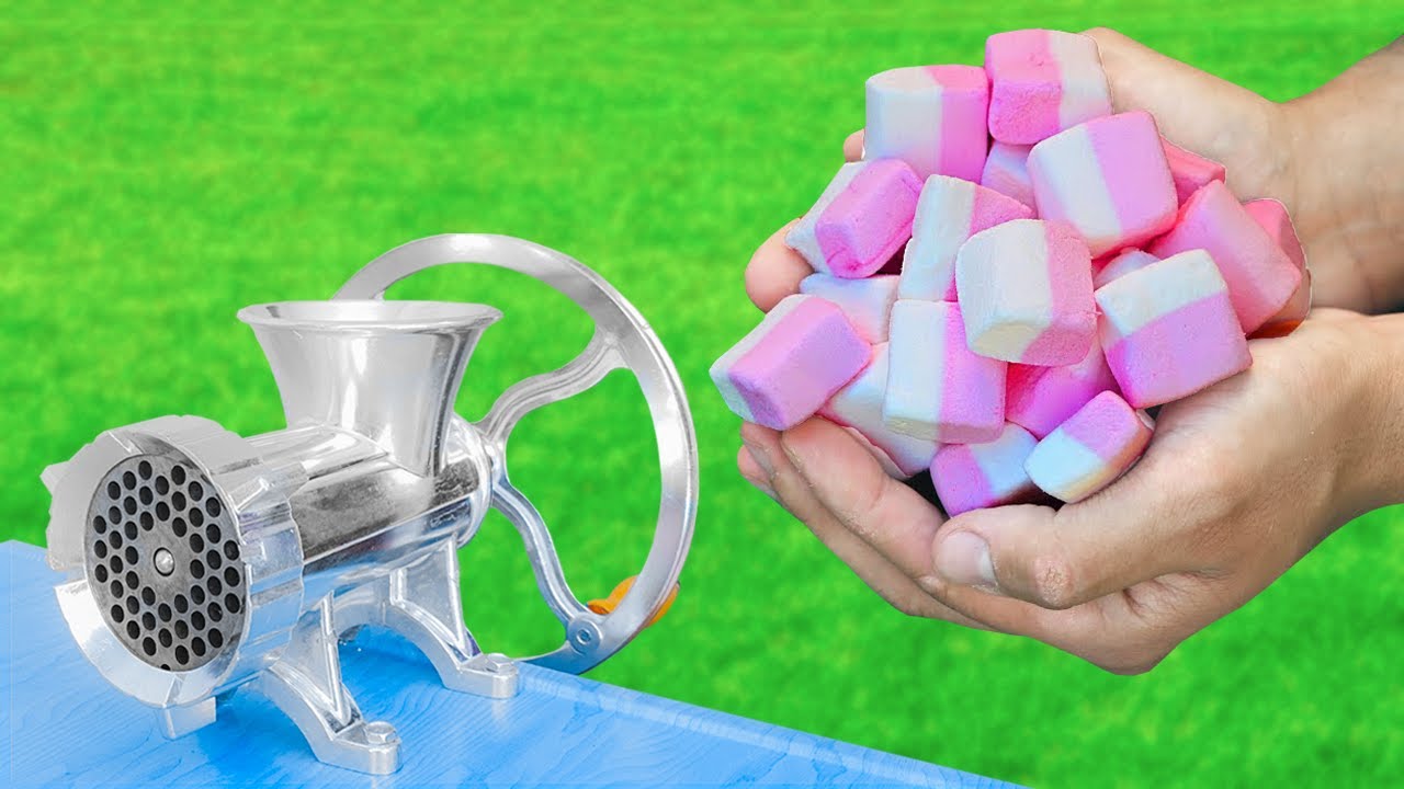 EXPERIMENT MARSHMALLOW VS MEAT GRINDER