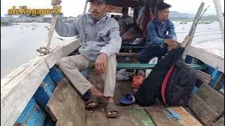 Suasana Perjalanan naik perahu bargas atau otok-otok, di danau waduk jangari. @wisata danau jangari.