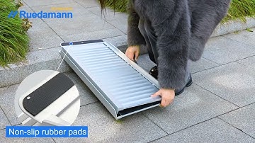 Ruedamann Wheelchair Ramp, Aluminum Folding Ramps with Non-Slip Surface for Home, Steps, Stairs