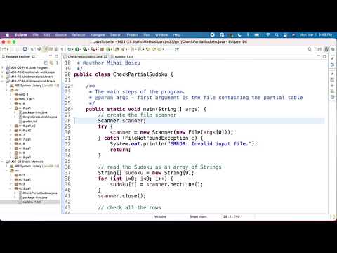 Java JEM23GA1P1b Check partial Sudoku - Read table