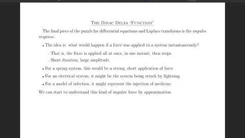 15 - The Dirac Delta Function