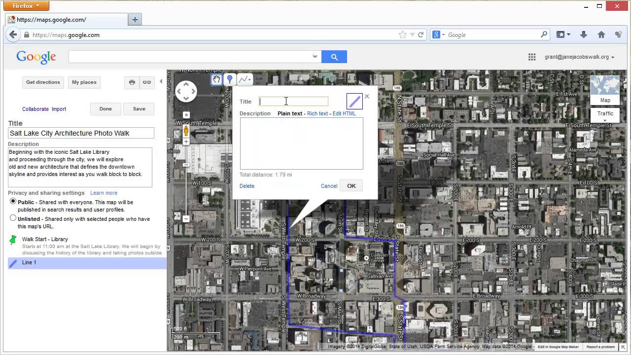 Create a Google Map for your Jane Jacobs Walk