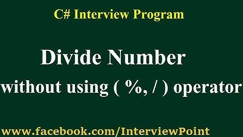 Divide Number without using division operator By D. K. Gautam || Interview Program