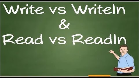 Write/Writeln and Read/Readln Pascal