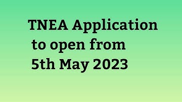TNEA 2023 Applications to open from 5th May 2023 | Learn with Yogha