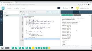 Write a program in C to print or display the lower triangular of a given matrix.
