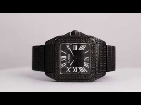 black diamond cartier watch