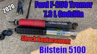 2020 Ford F250 Superduty shock replacement. 7.3 L Godzilla Tremor Bilstein 5100 Shocks