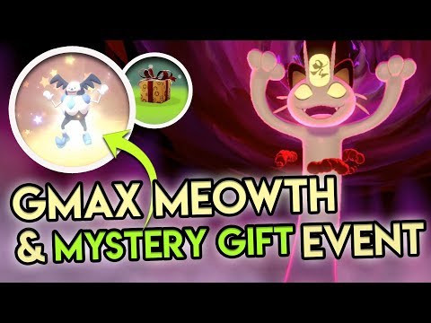 NEW MYSTERY GIFTS & GMAX MEOWTH MAX RAID DEN EVENT UPDATE in Pokemon Sword and Shield