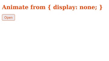 How to animate or transition { display: none; } propert