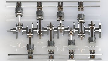 DOHC Boxer eight / B8 four stroke diesel engine head parts assembly tutorial by Solidworks 11/12