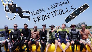 Noobs Learning Frontrolls - Kitesurfing How To