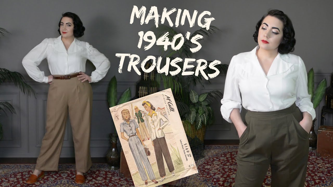 Following a 1940s Pants Pattern  Sewing through the Decades  YouTube