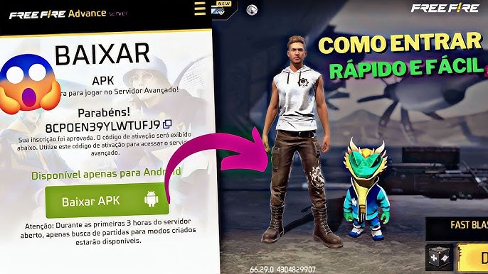 COMO ENTRAR NO SERVIDOR AVANÇADO DO FREE FIRE PELO CELULAR (IPHONE E  ANDROID) ATUALIZADO 2023 