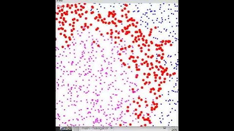 Java Epidemic Simulation 1000 Points, 100% Moving
