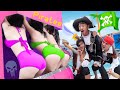 FUN COLORFUL DRINKING WATER CHALLENGE PRANK BATTLE Girl Nerf Guns WC MAGIC TEACHER Green Girl Nerf