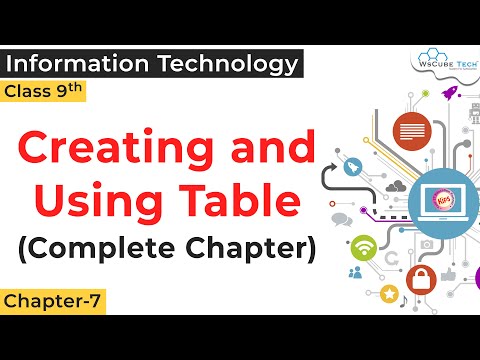 Creating And Using Table Chapter 7 IT Class 9 How To Create Use Table IT 402 Class 9