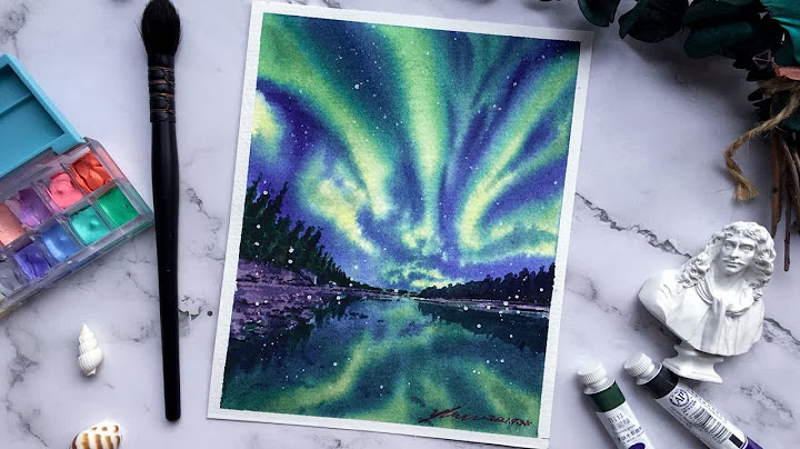 【水彩教程】水彩手绘过程写实风景画极光星空流星唯美系列—惑星