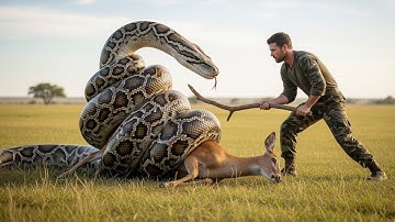 Animal Rescue: Shocking Moment Rescuers Save Mother Deer From Giant Python’s Deadly Grip