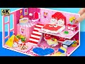 Make Lovely Heart House with Cute Bedroom, Bathroom, Kitchen for two❤️ DIY Miniature Cardboard House