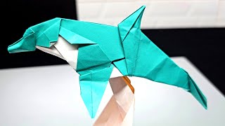 Fold a Dolphin with beautiful Origami paper