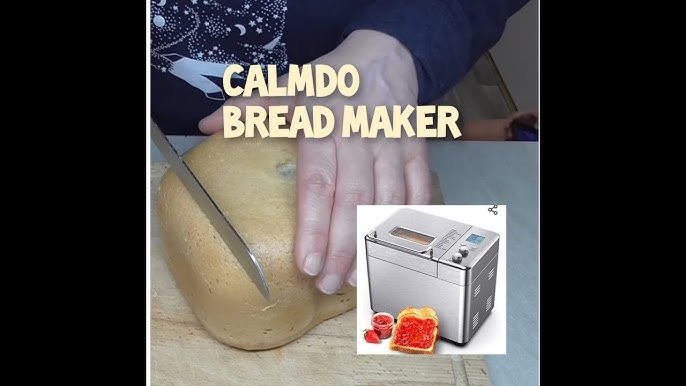 CalmDo CalmDo-CD-BM1KG Involly Bread Machine, 2.2LB Bread Maker 15-in-1  Toaster Maker with Fruit and Nut Dispense, LCD Display, Stainless Steel 