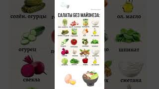 Салаты без майонеза #салатыбезмайонеза #легкиерецепты #рецептынакаждыйдень