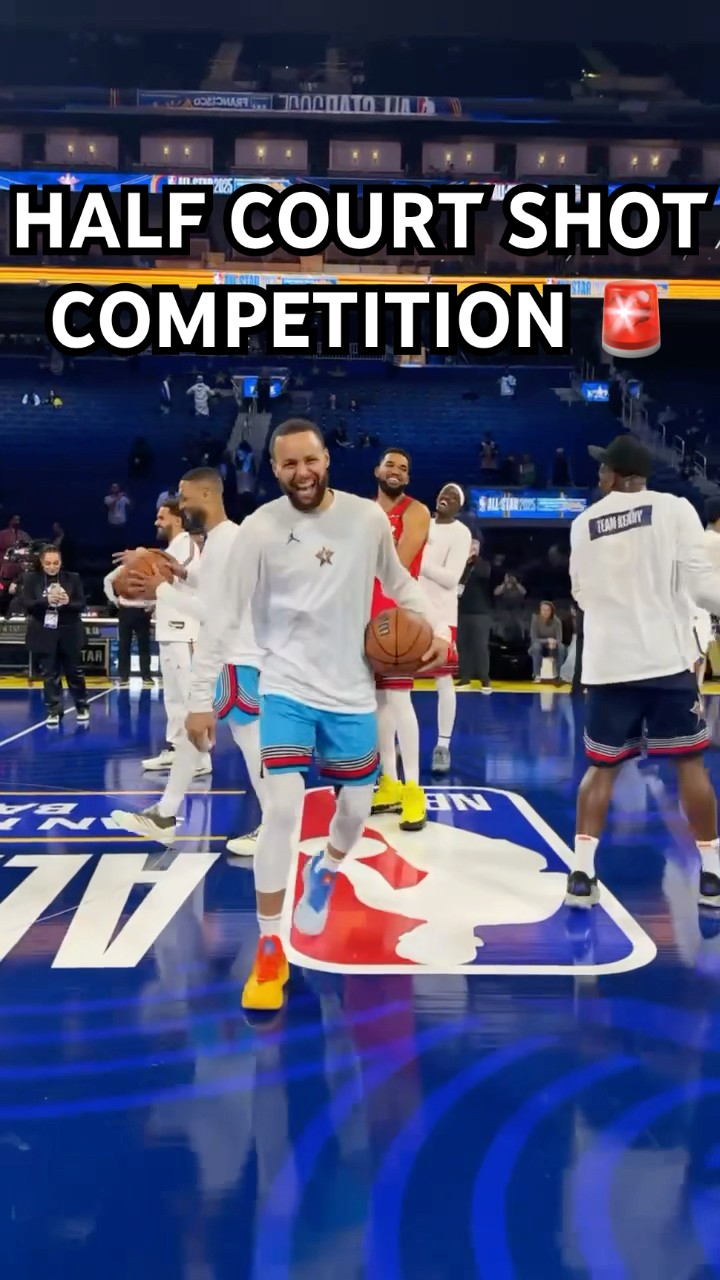 All-Stars compete in a half court shot competition