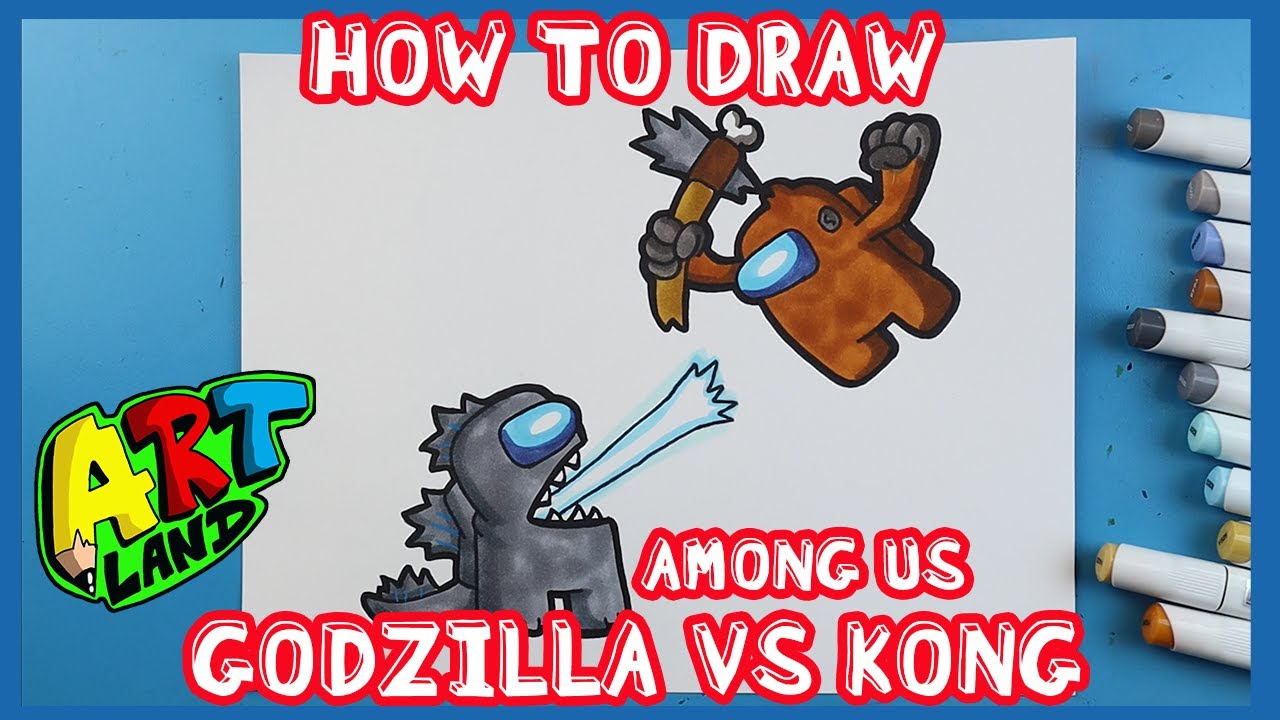 How to Draw AMONG US GODZILLA VS KONG!!! - YouTube