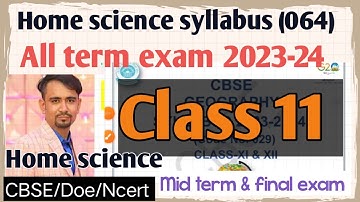 class 11 home science syllabus 2023-24 in english/ mid term exam syllabus 2023/ annual syllabus cbse