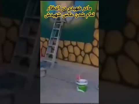 مادر اين شهيد آروم و قرار نداره تا عكس فرزندش رو بكشه هر روز براى نقاش چايى مياره وهمون جا مى شینه