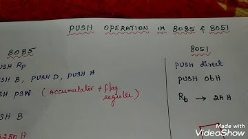 Push operation in 8085 & 8051