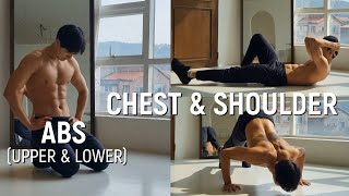 Chest. Shoulder & ABS Workout (No Equipment, No gym)