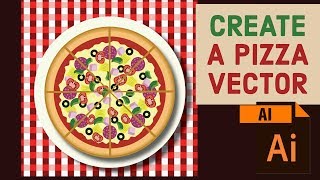 Adobe Illustrator PIZZA TUTORIAL | Beginner Tutorial | Illustrator Basics | Custom Brushes