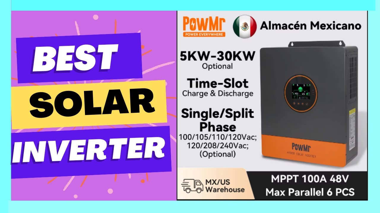 PowMr 5KW Hybrid Solar Inverter 48V Split Phase MPPT 100A 5KW - YouTube