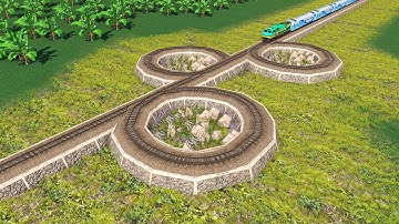 Colorful Trains vs Risky Triple Looping Railroad Track | Trains Spinning Around #122 | BeamNG.Drive