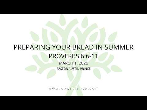 Preparing Your Bread In Summer (Proverbs 6:6-11)