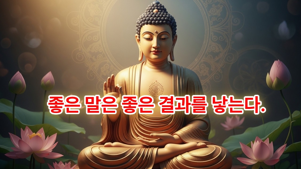 좋은 말은 좋은 결과를 낳는다.  붓다