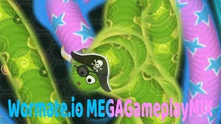 Wormate.io gameplay Top 5 gameplays (MegaGameplayMix)