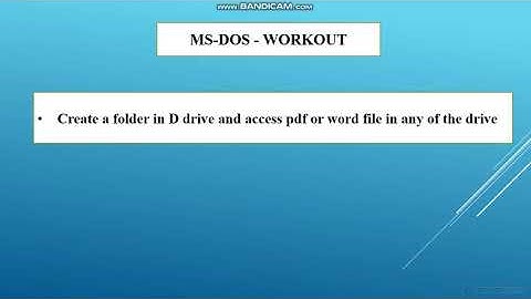 MS-DOS - Part - 2 - Command - DIR, CD, MD.