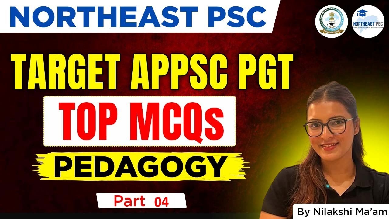 APPSC  PGT Pedagogy Crash MCQs | P-4|  High-Scoring Set