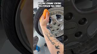 Laying down Ceramic coating on a Porsche 964 Turbo wheel! #porsche#cars#porsche911#fyp#trending#ppf