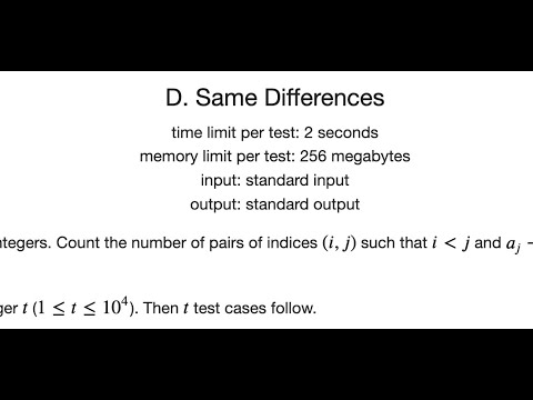 Same Differences Solution (Codeforces Round #719)