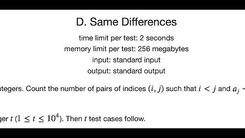 Same Differences Solution (Codeforces Round #719)