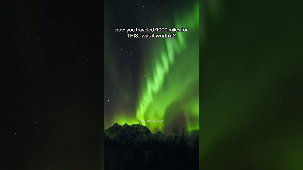 Worth every penny.❄️The Northern Lights in the Lyngen Alps in the Arctic Circle, Norway🇳🇴 #aurora