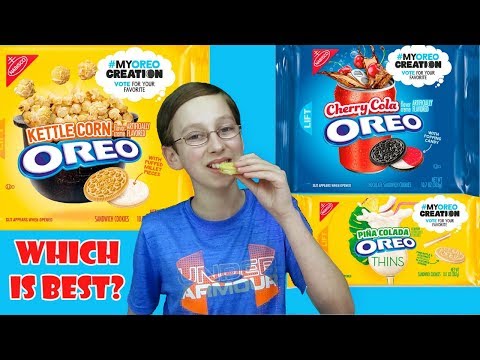 Video: Ny Oreo Flavours Taste Test: Cherry Cola, Piña Colada, Kedel Majs