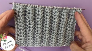 Fluffy elastic stitch 🤩 Beautiful and Easy pattern 🧶 Пышная воздушная резинка спицами 🔥