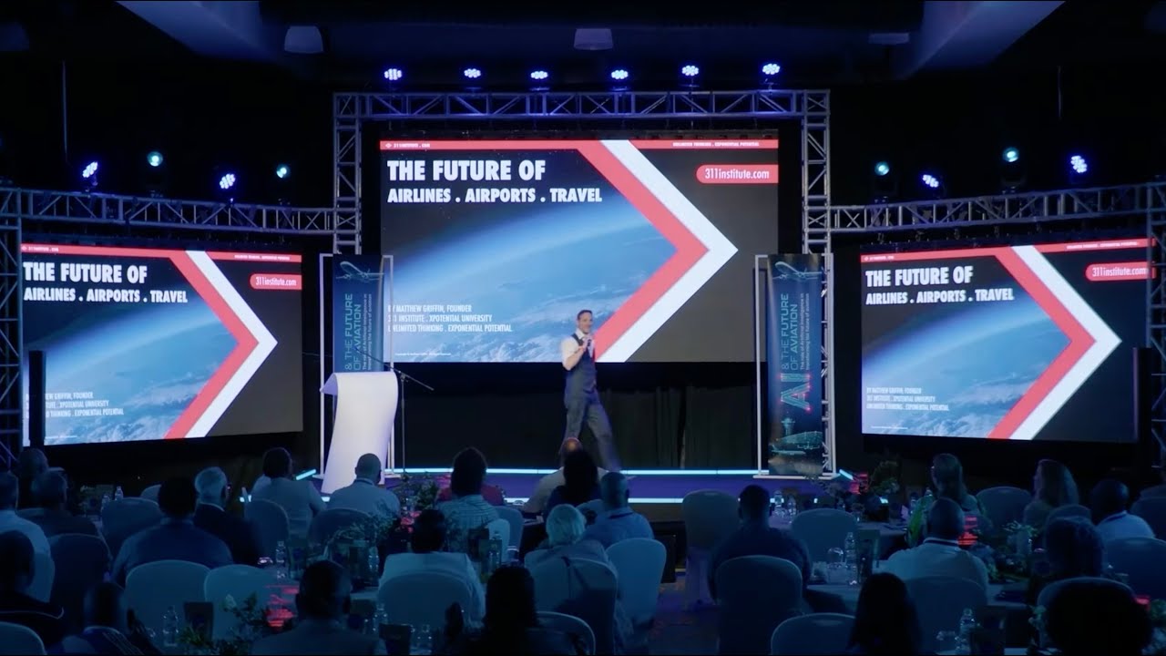 Matthew Griffin on stage: The Future of Airlines, Airports, and Travel